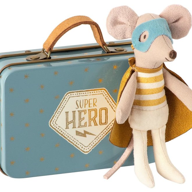 Maileg - Superhero mouse - Little Brother in suitcase