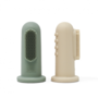 Mushie - Vinger tandenborstel - Shifting Sand & Cambridge Blue