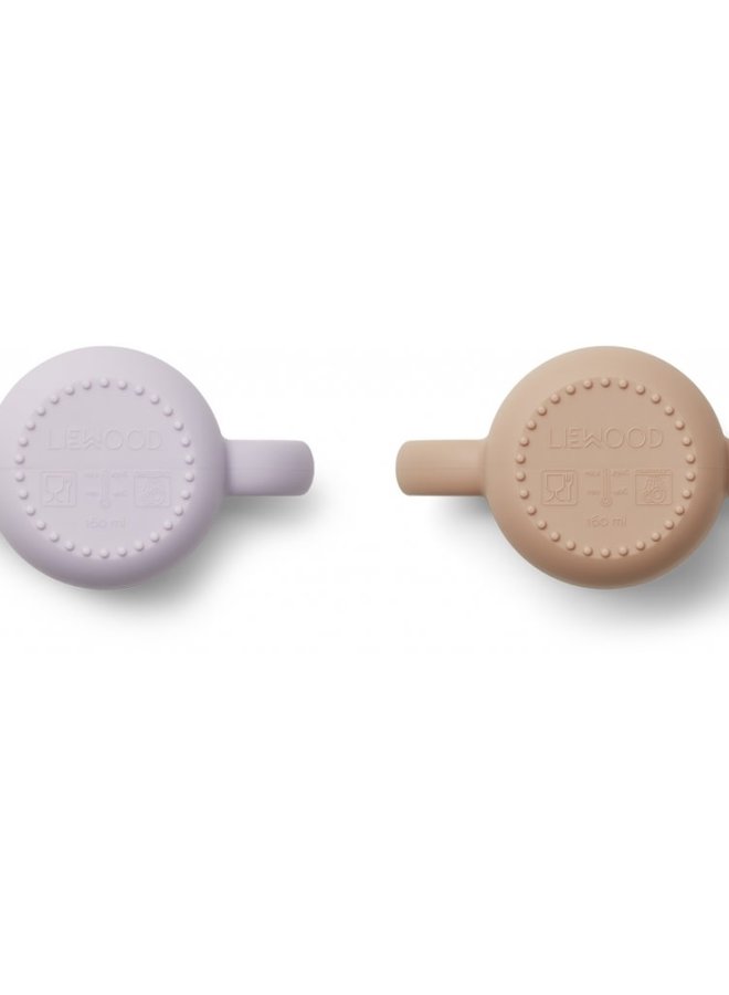 Liewood - Gene silicone 2-pack - Cat light lavender rose mix