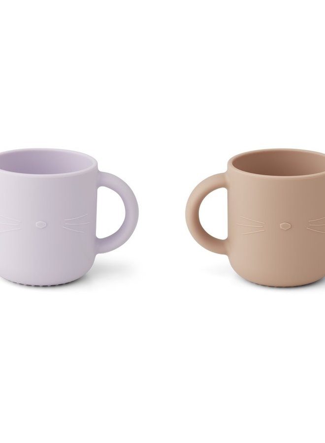 Liewood - Gene silicone 2-pack - Cat light lavender rose mix