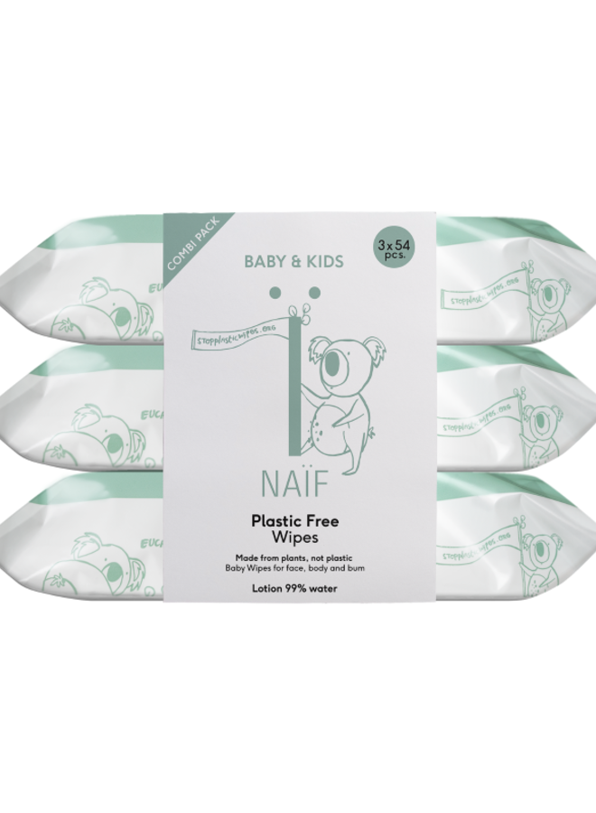 Naïf - Plastic Free Baby Wipes 3 pack