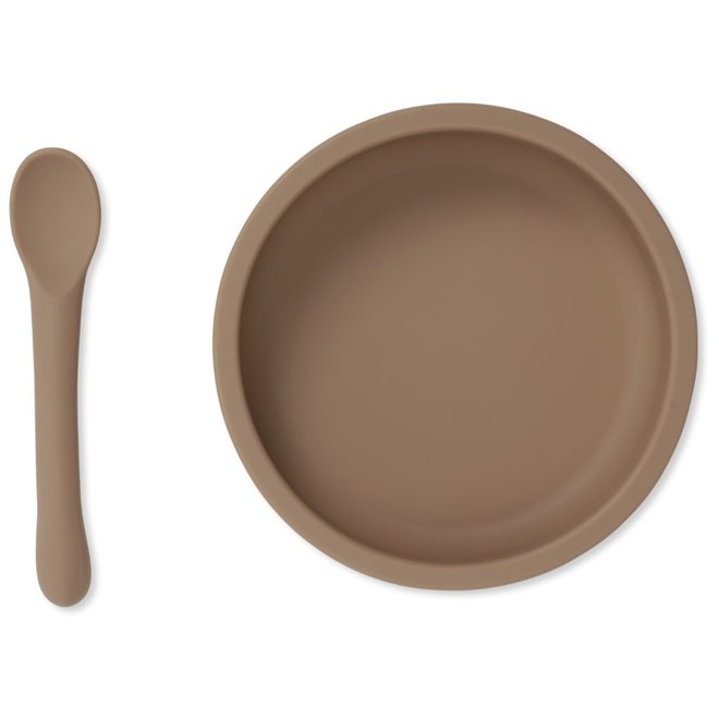 Konges Slojd - Bowl & Spon silicone set - Bark