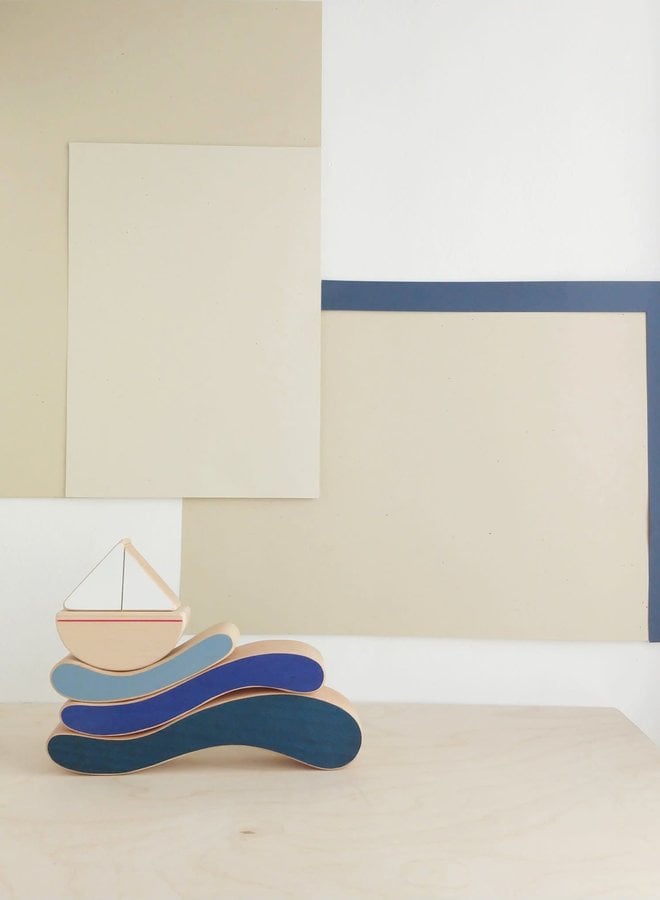 The Wandering Workshop - Boat & waves stacking toy
