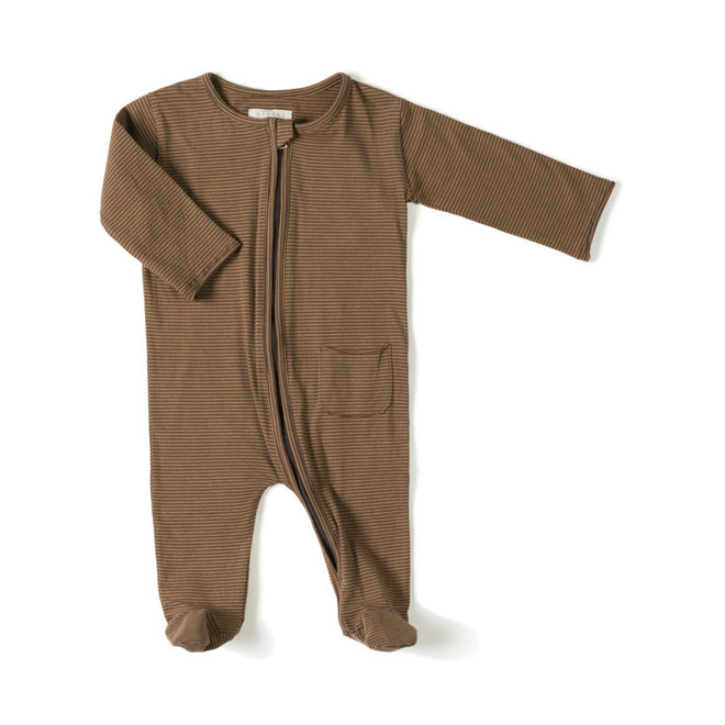 Nixnut - Zipp onesie - Toffee stripe