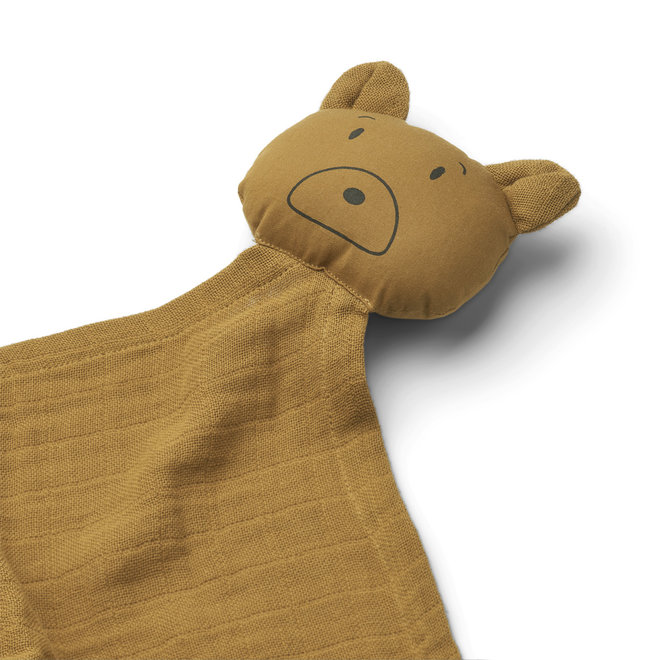 Liewood - Robbie multi muslin cloth - Mr bear golden caramel