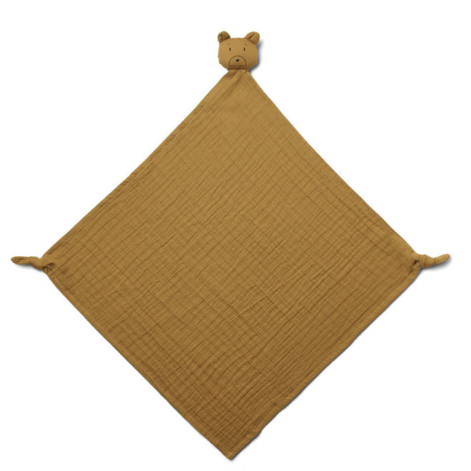 Liewood - Robbie multi muslin cloth - Mr bear golden caramel