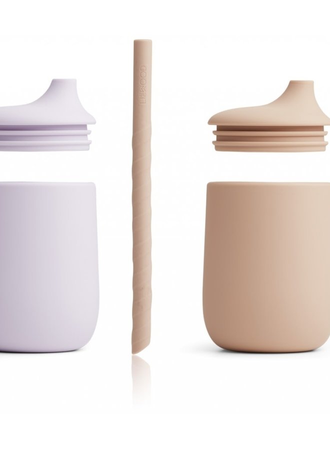 Liewood - Ellis sippy cup 2 - pack - Light lavender rose mix