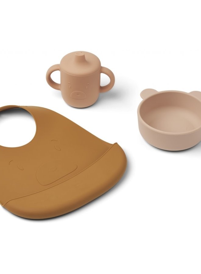 Liewood - Connor baby dining set - Mr bear rose multi mix