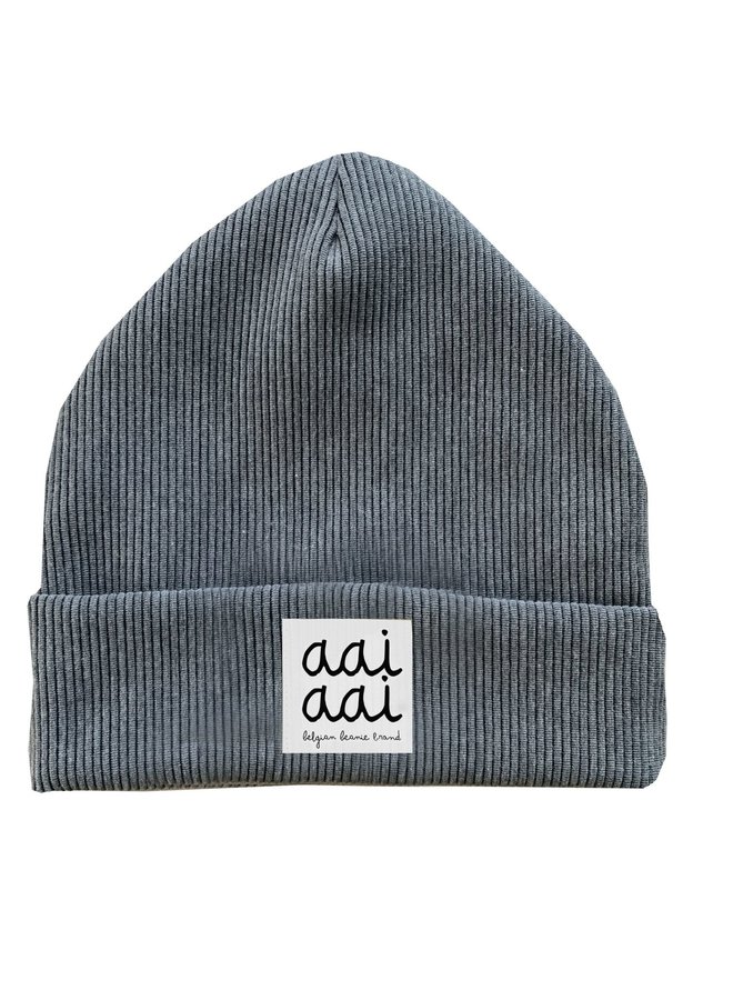 Aai Aai Rib beanie Smoke Grey
