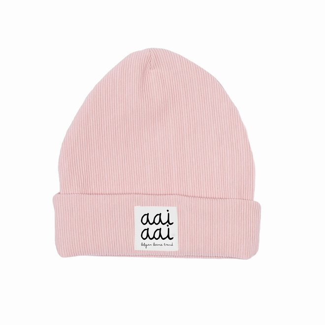 Aai Aai Rib beanie Soft pink