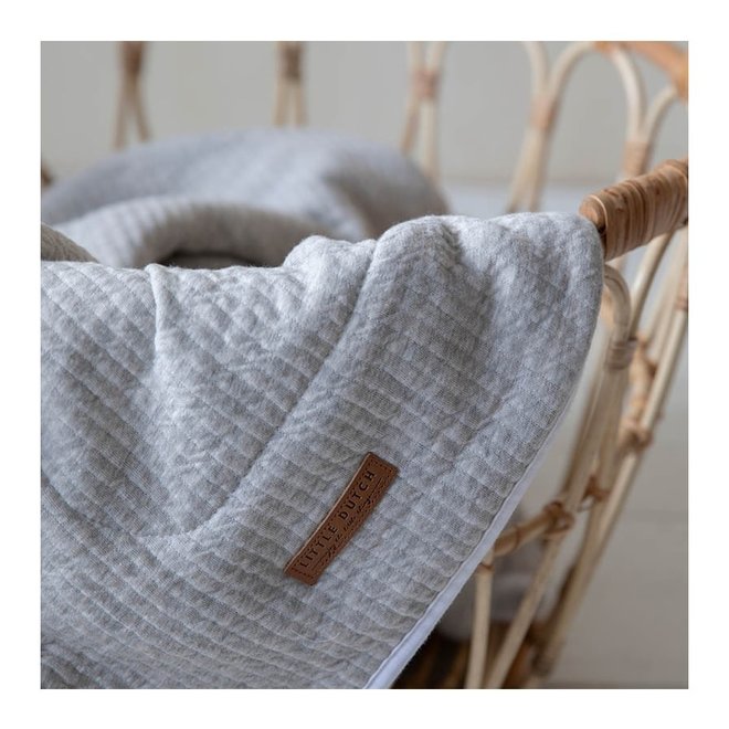 Little Dutch - Ledikantdeken Pure Grey (voor babybed)