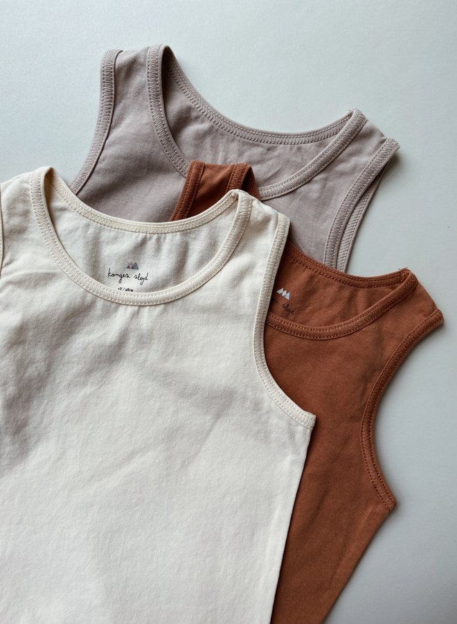 Konges Slojd - Tank top 3 pack - Tan Champagne Beige