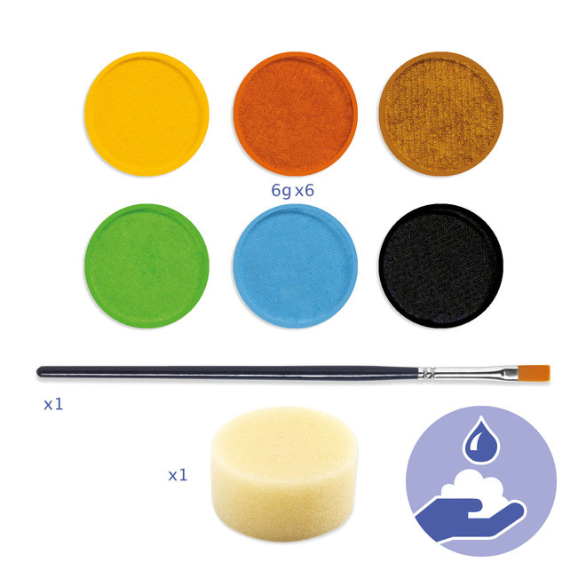 Djeco - Face painting kit - 6 colours - Nature