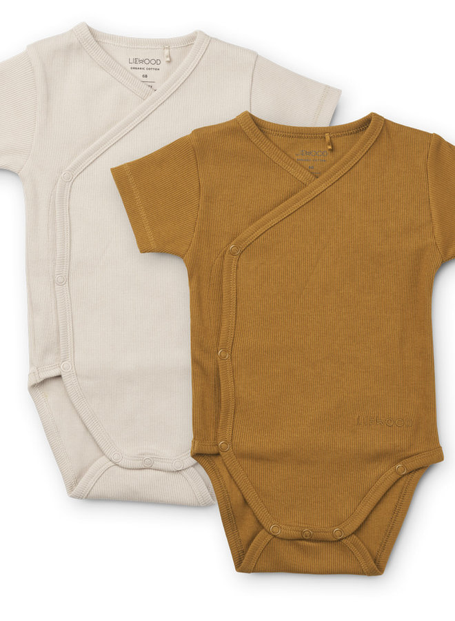 Liewood - Hali body stocking (2 pack) - Golden caramel/sandy mi
