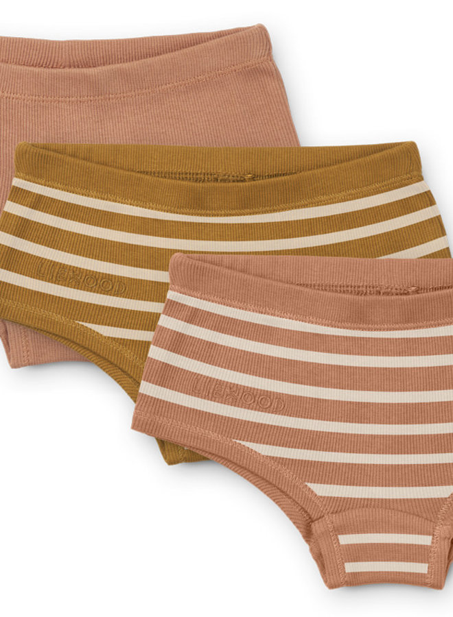 Liewood - Nicky hipsters 3-pack - Tuscany rose multi mix Stripe