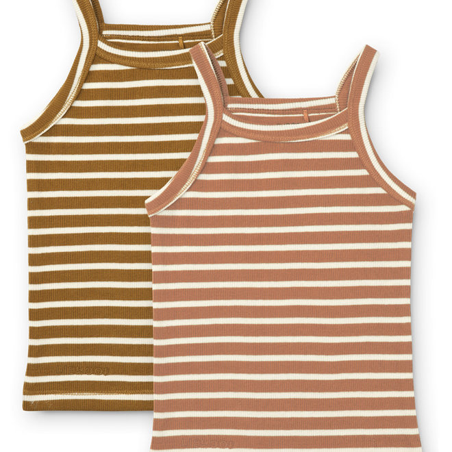 Liewood - Naomi singlet 2-pack - Tuscany rose multi mix stripe