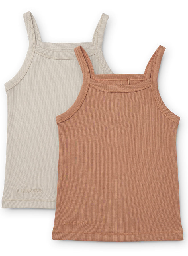 Liewood - Naomi singlet 2-pack - Tuscany rose/ sandy mix