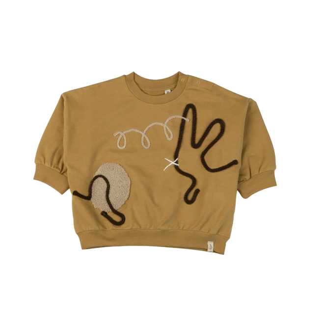 Bonnie & the Gang - Tony sweater with embroidery - Honey