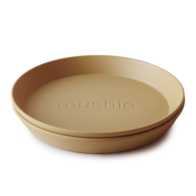 Mushie - Plates round - Mosterd (2p)