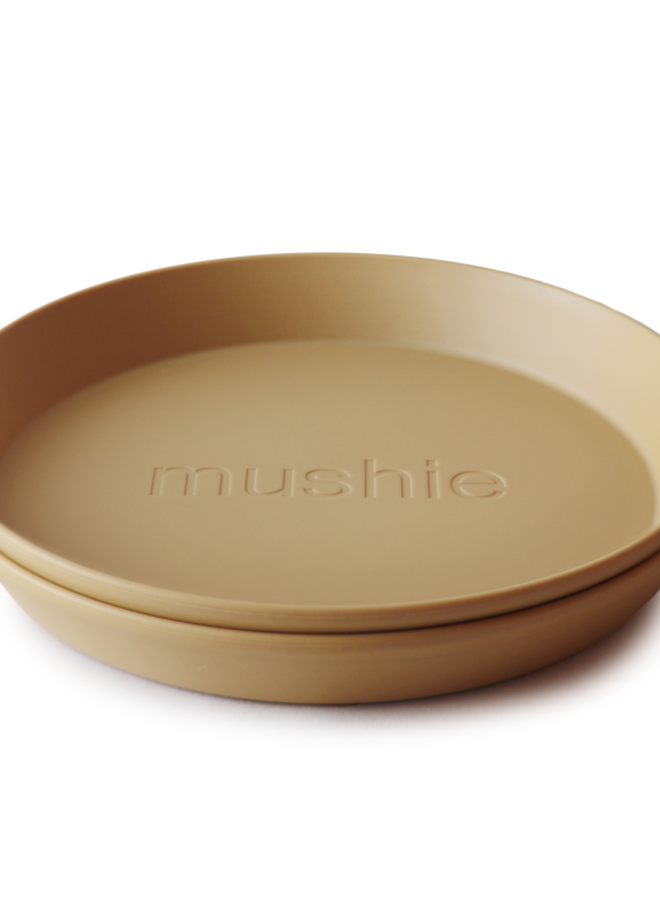 Mushie - Plates round - Mosterd (2p)