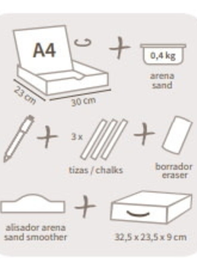 Akros - Zandtafel Montessori (incl. magneet en krijtbord)