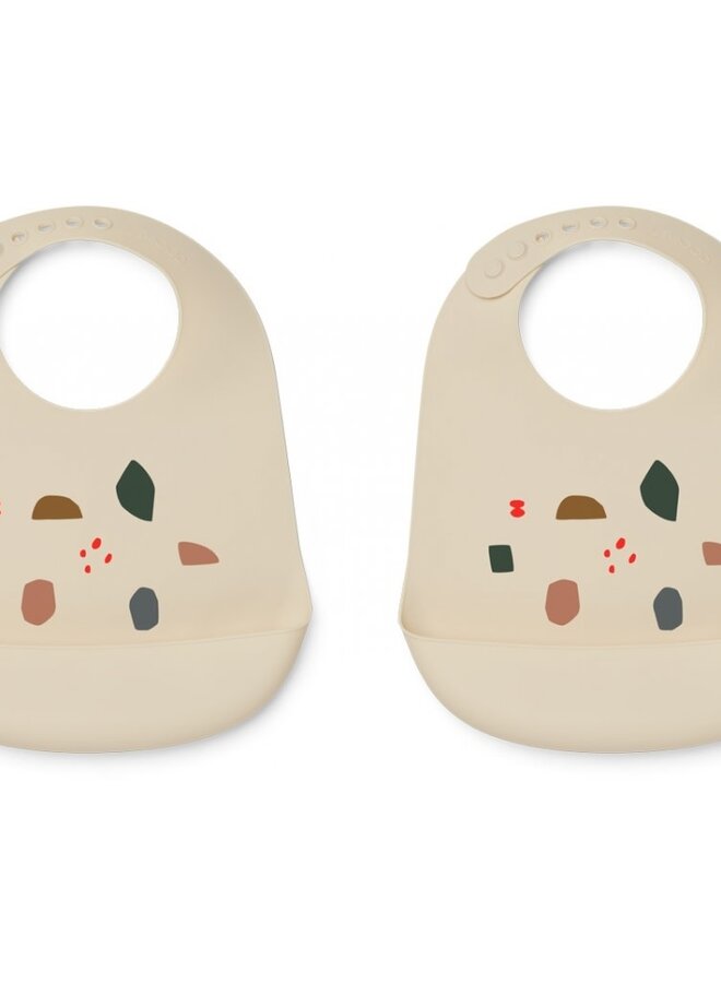 Liewood - Tilda silicone bib - Geometry foggy