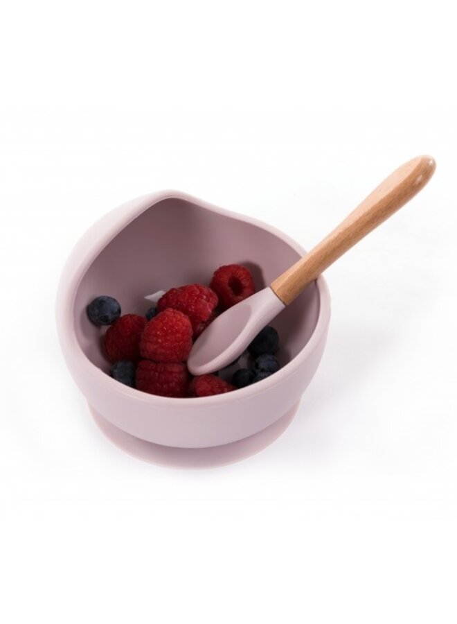 Copy of B-Suction Bowl Silicone & Spoon Grey