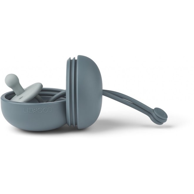 Liewood - Philip pacifier box whale blue