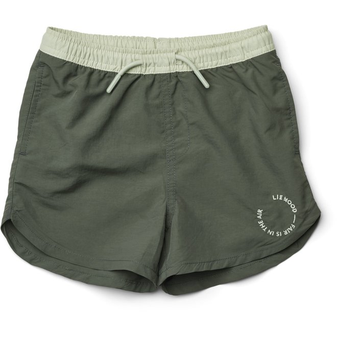 Liewood - Aiden board shorts - Hunter green/dusty mint mix