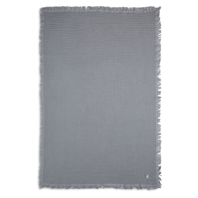 Jollein - Muslin fringe deken 75 x 100cm storm grey