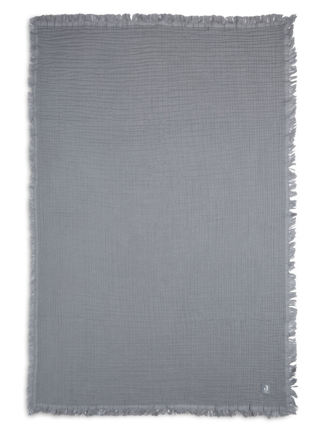 Jollein - Muslin fringe deken 75 x 100cm storm grey