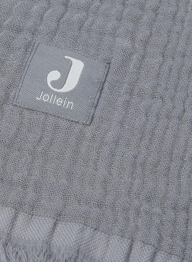 Jollein - Muslin fringe deken 75 x 100cm storm grey