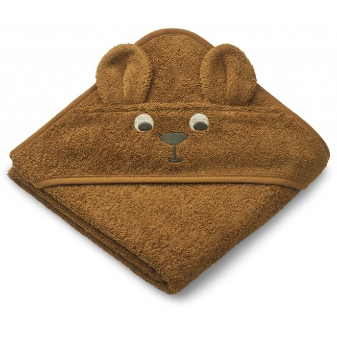 Liewood - Albert hooded towel - Kangaroo/golden caramel