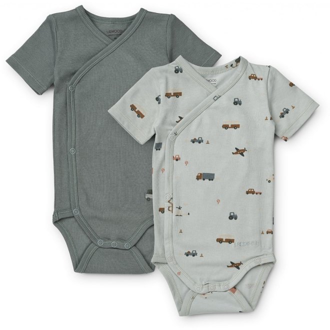 Liewood - Hali body shortsleeve (2 pack) - Vehicles