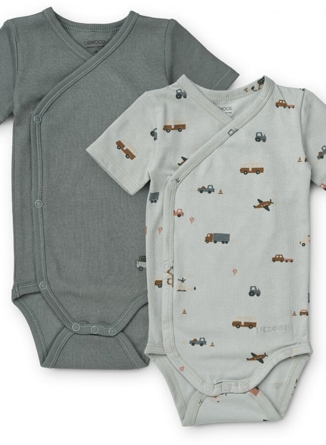 Liewood - Hali body shortsleeve (2 pack) - Vehicles