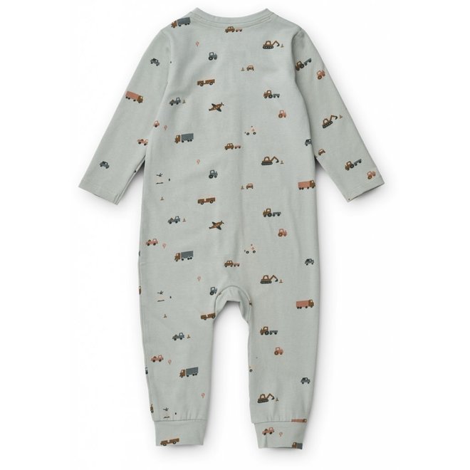 Liewood - Birk pyjamas jumpsuit - Vehicles blue fog
