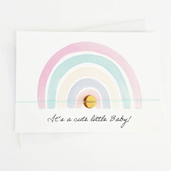 by Vivi - Armbandje en wenskaart 'Rainbow - it's a cute little baby'