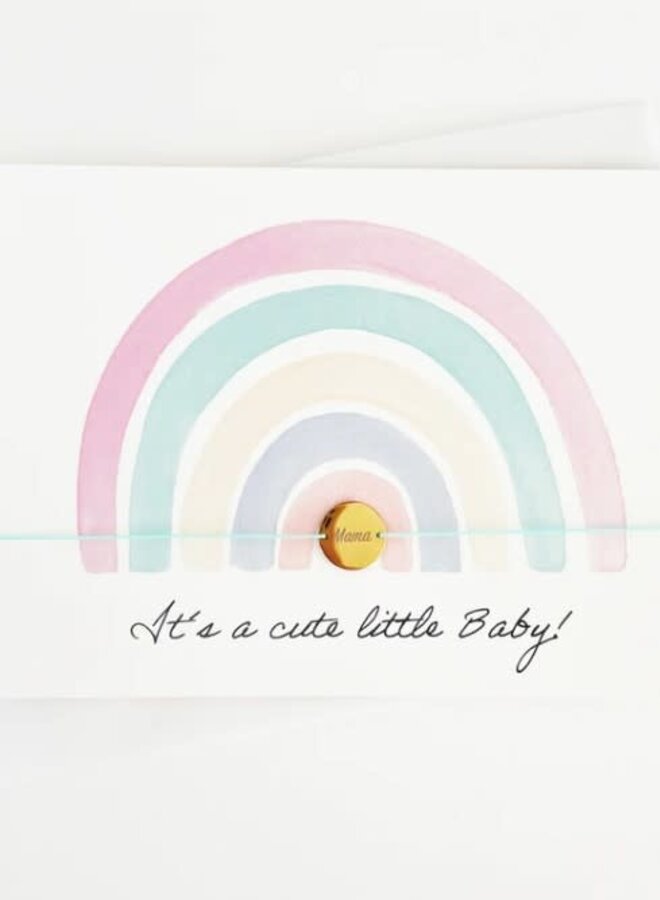 by Vivi - Armbandje en wenskaart 'Rainbow - it's a cute little baby'