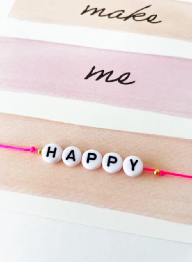by Vivi - Armbandje en wenskaart 'You make me happy'