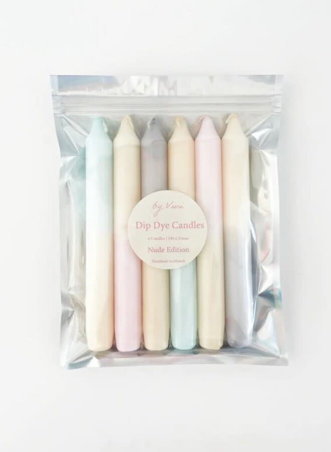 by Vivi - Set van 6 Dip Dye kaarsen - The Nudes