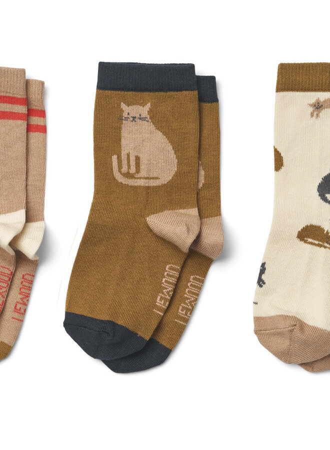 Liewood - Silas socks (3 pack) - Miauw