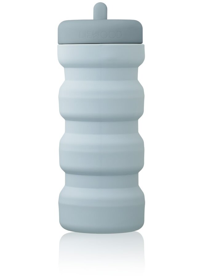 Liewood - Wilson foldable bottle - Sea blue/whale blue mix