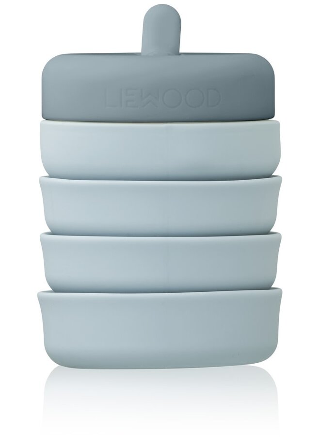 Liewood - Wilson foldable bottle - Sea blue/whale blue mix