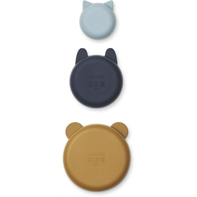 Liewood - Eddie bowls 3-pack - 9751 Sea blue multi mix