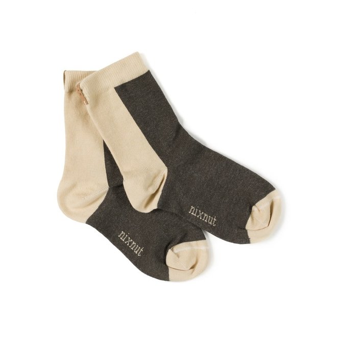 Nixnut Block Socks - Khaki