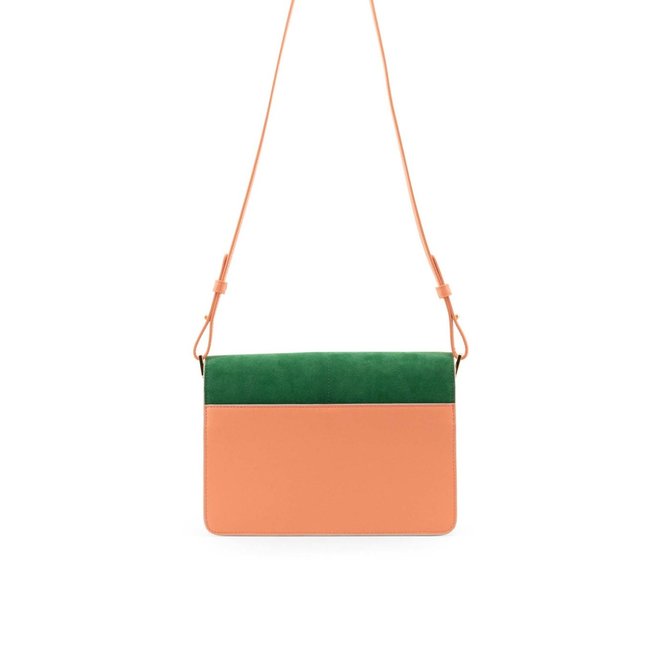 The Sticky Sis Club satchel - La Promenade Paris green - Fresh pink - Brown croissant