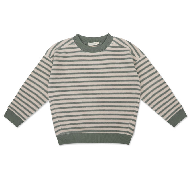 Phil & Phae - Oversized teddy sweater stripes Eucalyptus