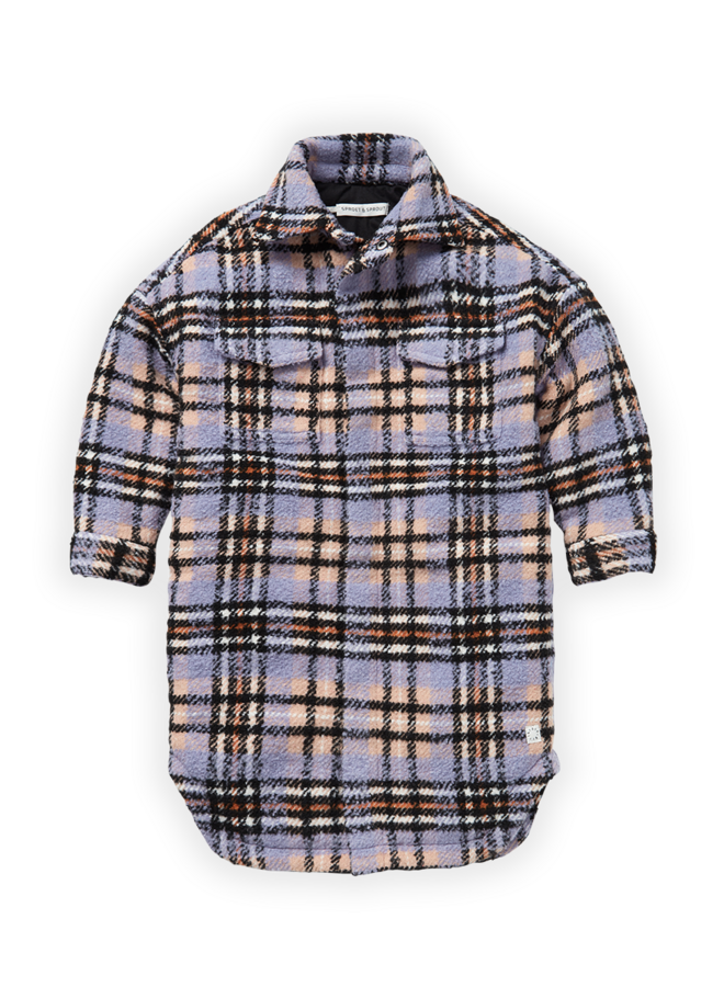 Sproet & Sprout - Boucle check coat Ice purple