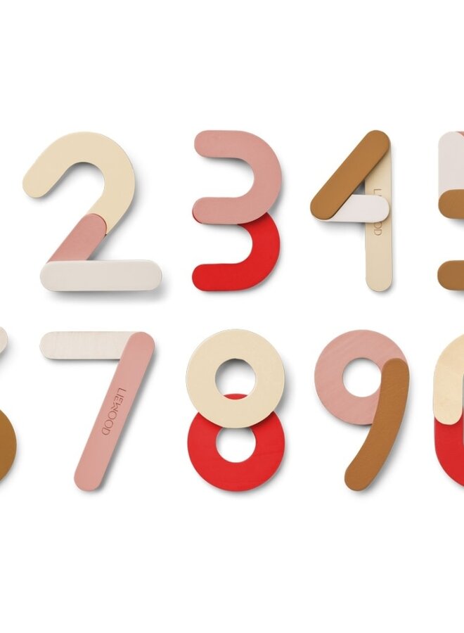 Liewood - Jota magnetic numbers - Dusty raspberry multi mix