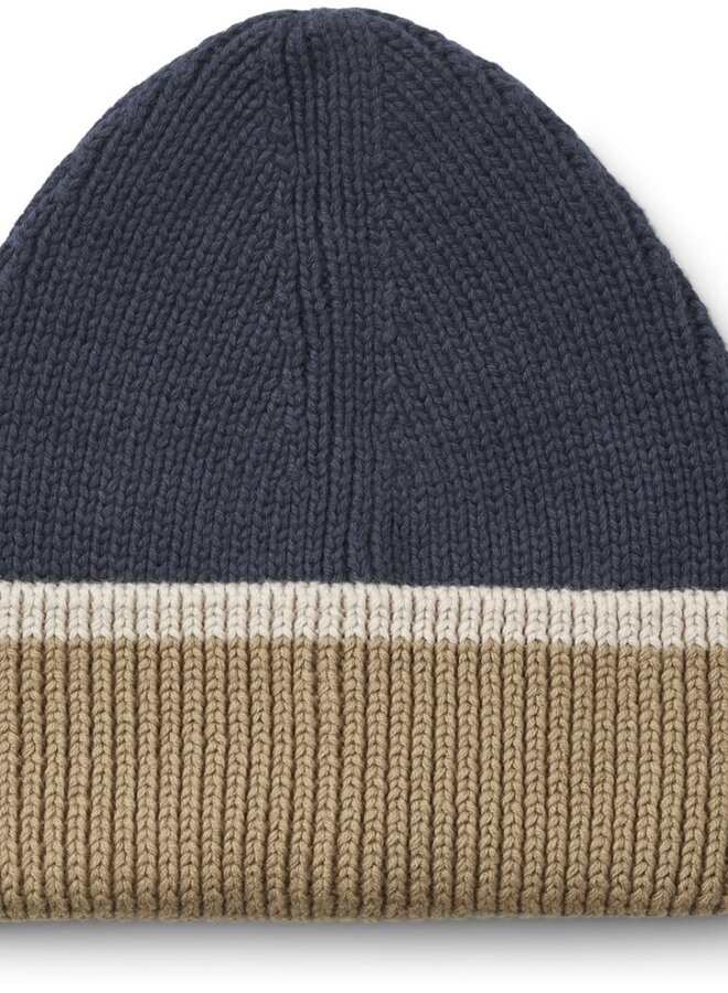 Copy of Liewood - Ezra beanie - Dark rose / Sandy / Golden caramel